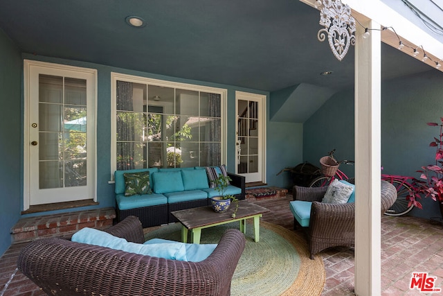 view of patio featuring an outdoor hangout area