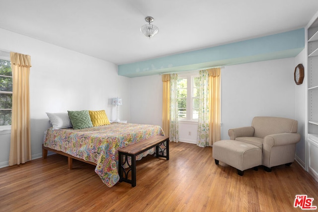 bedroom with wood-type flooring