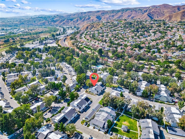 aerial view with a mountain view