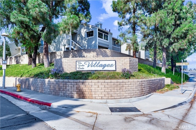 view of community sign