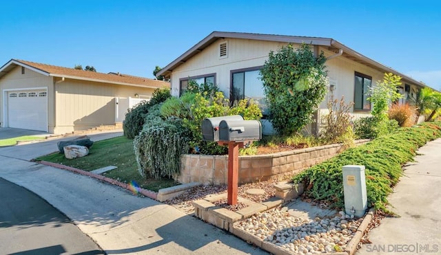 view of front of house with a garage