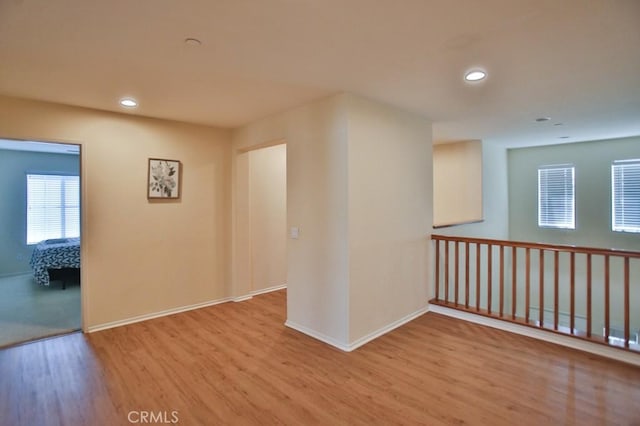 interior space with light hardwood / wood-style floors