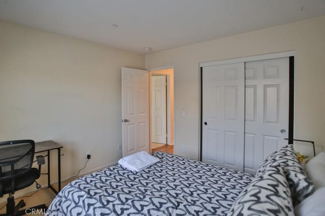 bedroom featuring a closet