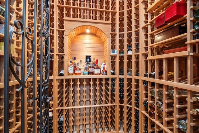 view of wine cellar