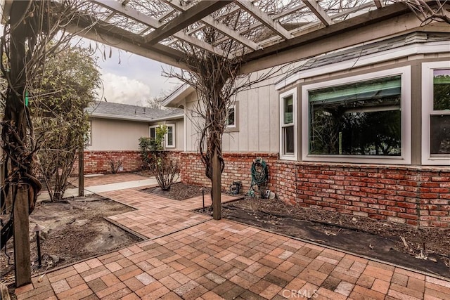 view of patio with a pergola