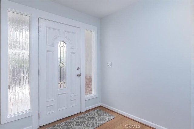 entrance foyer featuring wood-type flooring