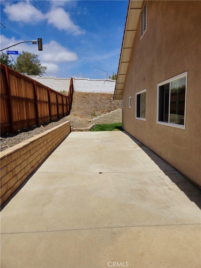 view of patio featuring a fenced backyard