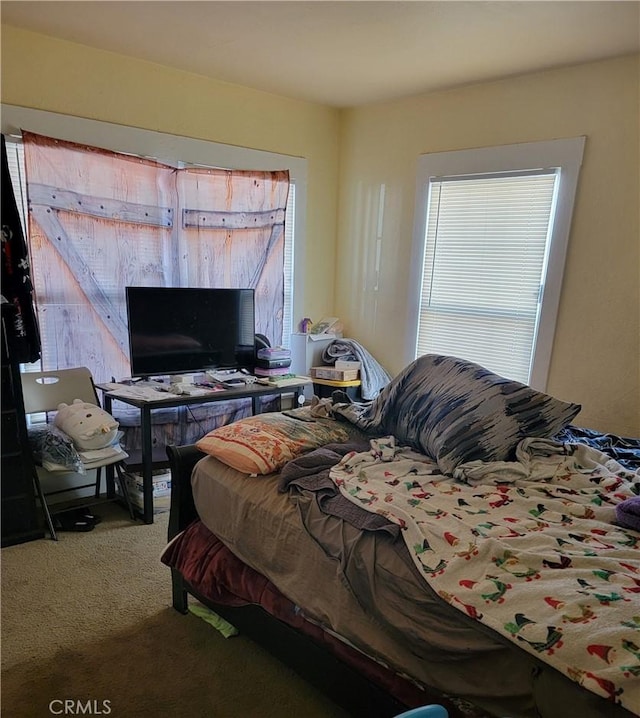 view of carpeted bedroom