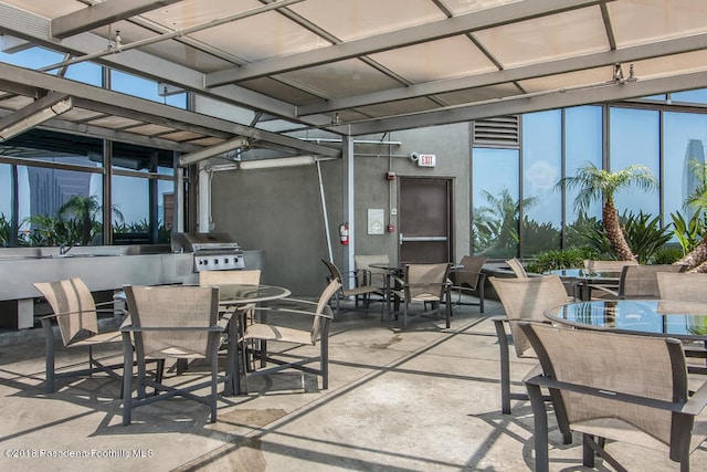 view of patio / terrace featuring a grill