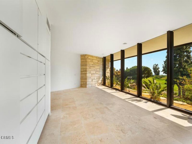 living room with expansive windows