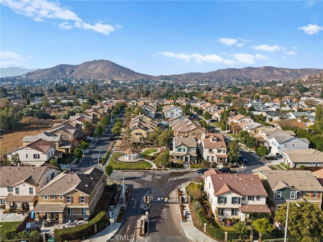 drone / aerial view with a mountain view