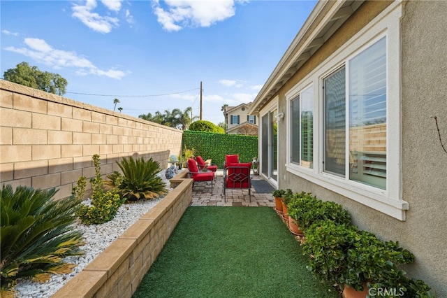 view of yard featuring a patio area