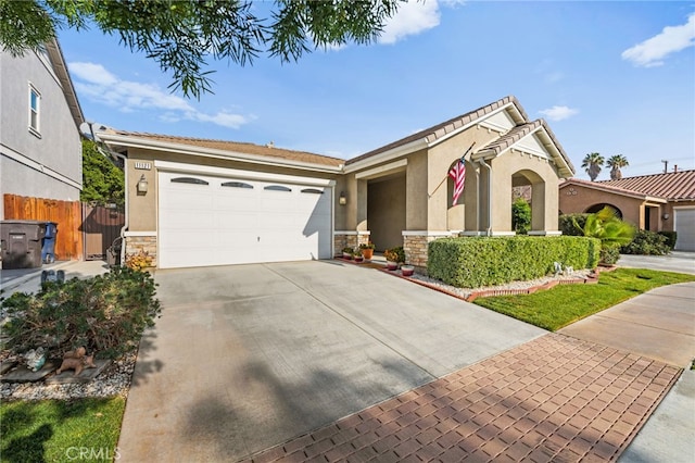 view of front of house with a garage