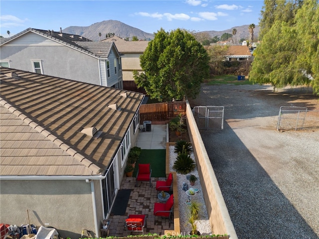 view of side of property featuring a mountain view