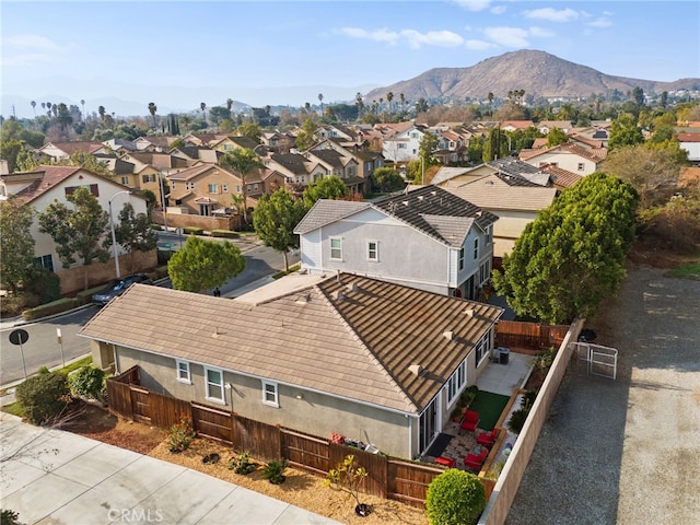 bird's eye view with a mountain view