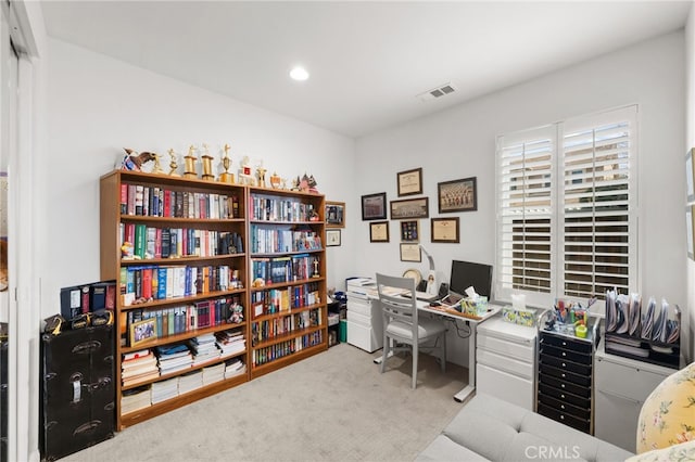 view of carpeted office