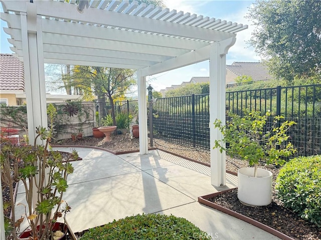 view of patio / terrace featuring a pergola