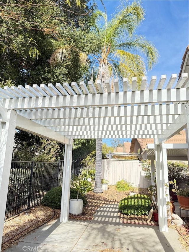 view of patio with a pergola