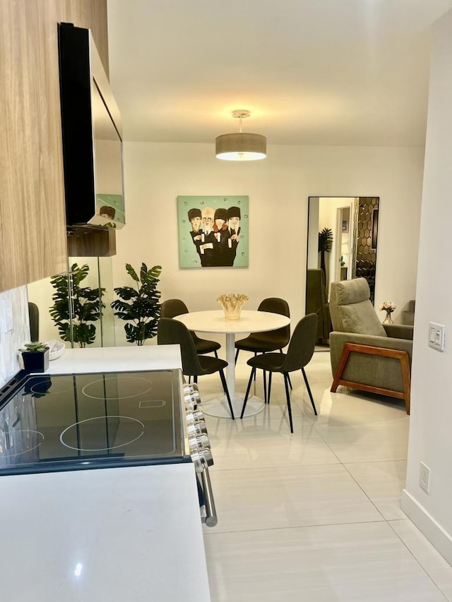 view of tiled dining room