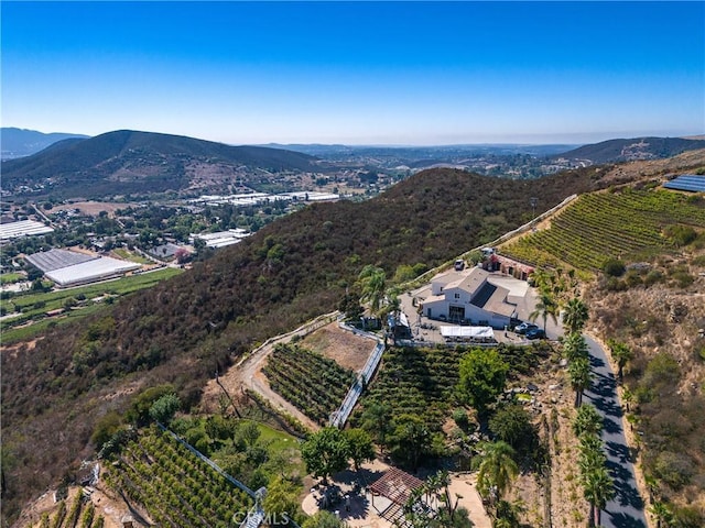 bird's eye view featuring a mountain view