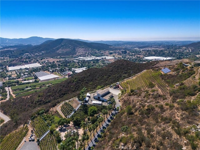 bird's eye view featuring a mountain view