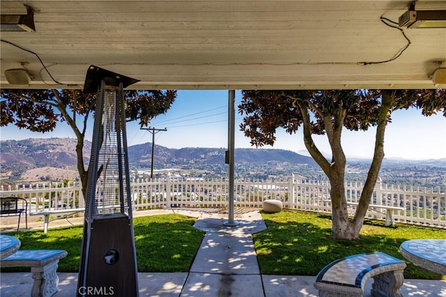 exterior space with a mountain view