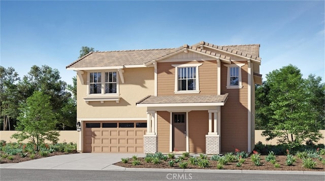 view of front of home with a garage