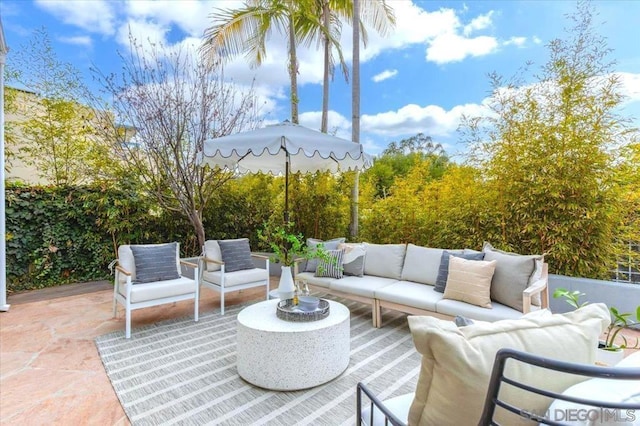 view of patio with outdoor lounge area