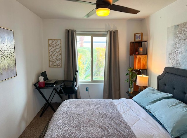 bedroom featuring ceiling fan