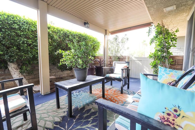 view of patio / terrace with an outdoor living space