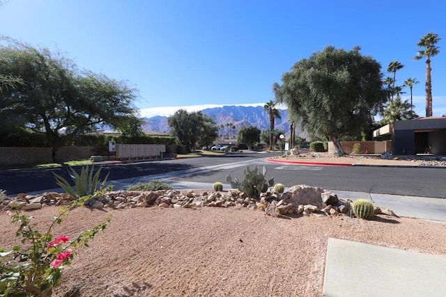 view of street with a mountain view