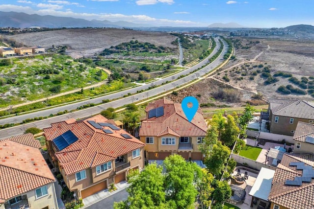 bird's eye view featuring a mountain view