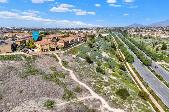 aerial view featuring a mountain view