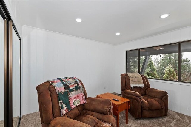 sitting room with carpet