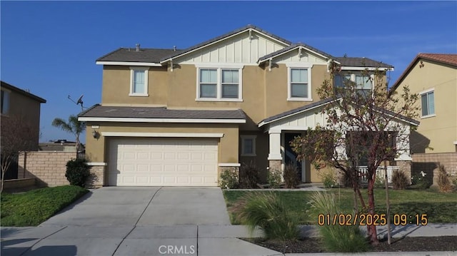 craftsman-style home with a garage