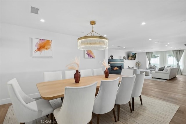 dining area featuring hardwood / wood-style flooring