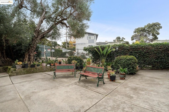 view of community featuring a patio area