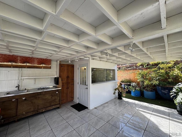 view of patio / terrace featuring sink