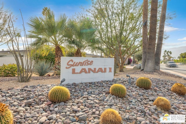 view of community sign