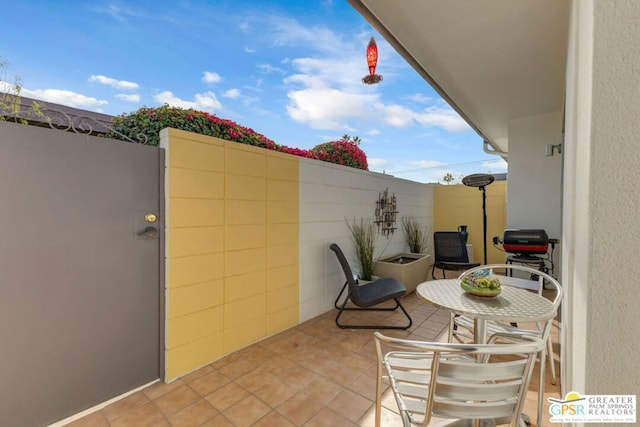 view of patio with area for grilling