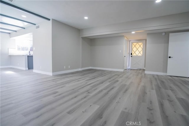 interior space featuring light wood-type flooring