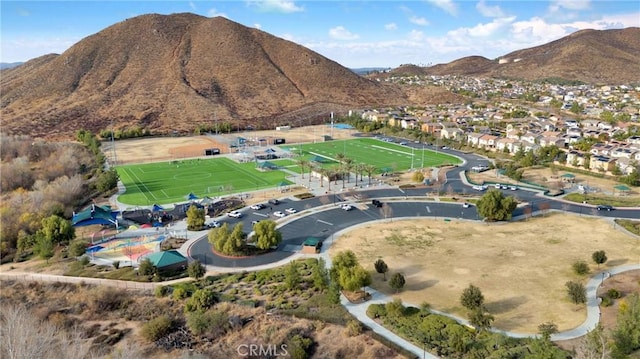 bird's eye view featuring a mountain view