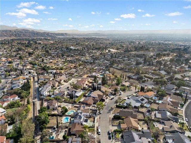 bird's eye view featuring a mountain view