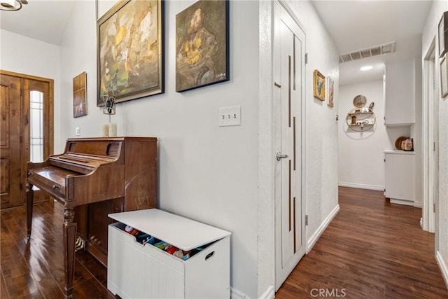 interior space featuring dark wood-type flooring