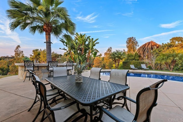 view of patio / terrace featuring a bar