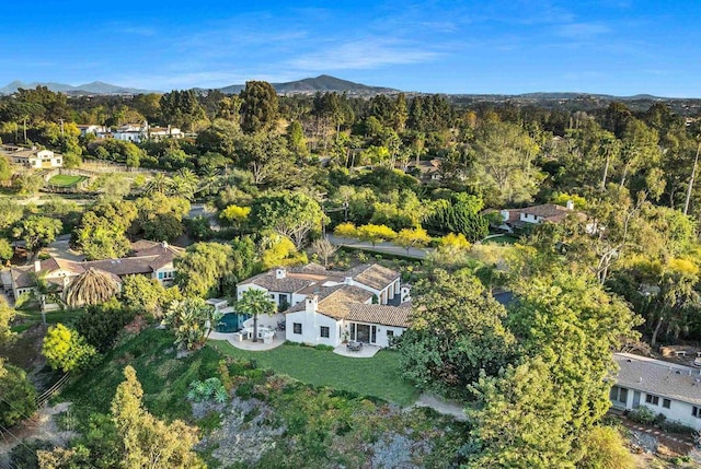 bird's eye view featuring a mountain view