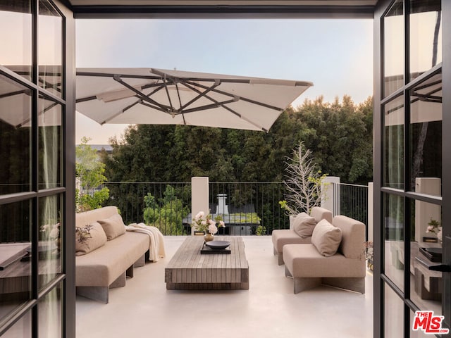 view of patio with an outdoor hangout area