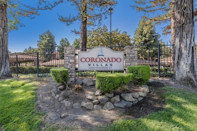 view of community sign