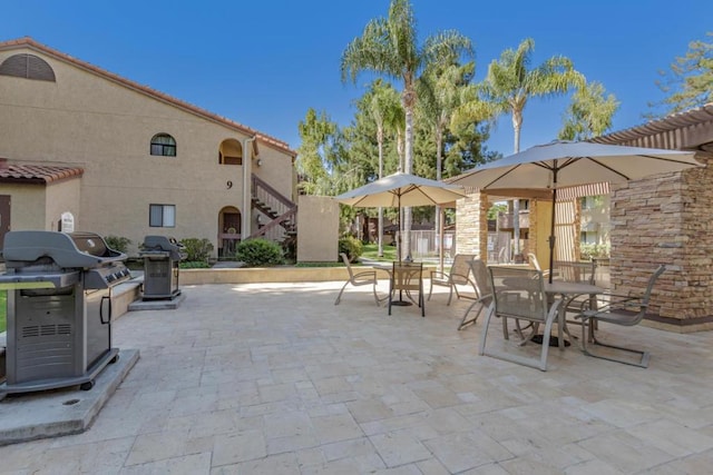 view of patio with grilling area