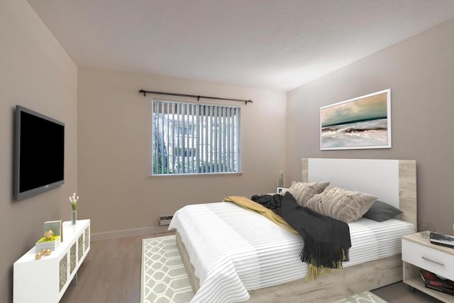 bedroom featuring light hardwood / wood-style flooring